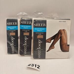 PACK OF 3 - WESTLOOP SIZE A NUDE SHEER REINFORCED TOE PANTY NWT